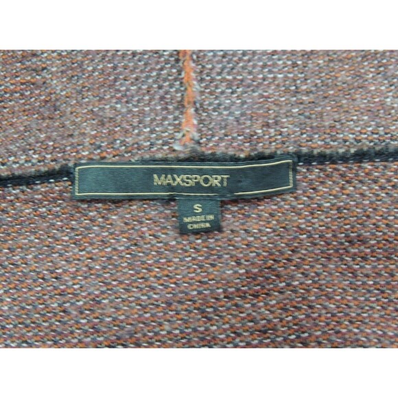 MAXSPORT Boho Open Long Cardigan Sweater Coat w/Hood - Size Small Red Orange - Picture 3 of 4